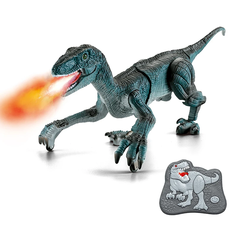 Rampage Raptor Dinosaur World Remote Control with Lights, Tail Movement, Roaring Sound, and Smoke Spray Function